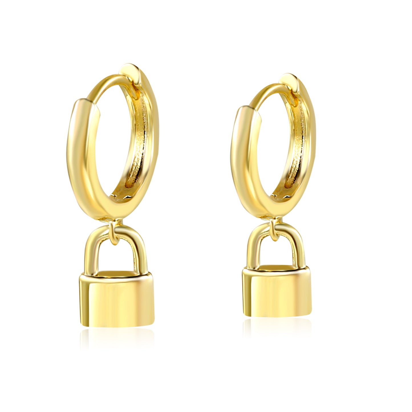 Gold Love Lock Earrings