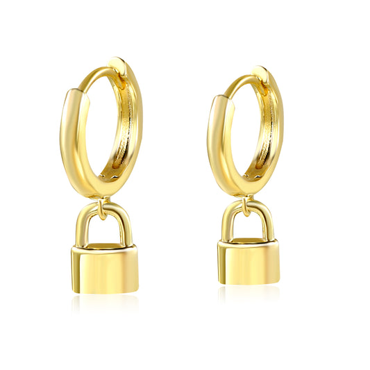 Gold Love Lock Earrings
